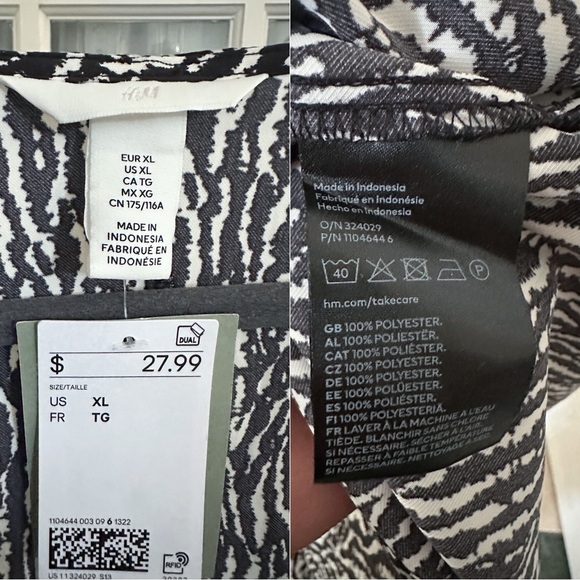 Black and White Patterned Women's Dress - Picture 5 of 5